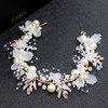 JUSTUSNX Bride Wedding Headpiece Pearl Hair Vines Gold Wedding Hair