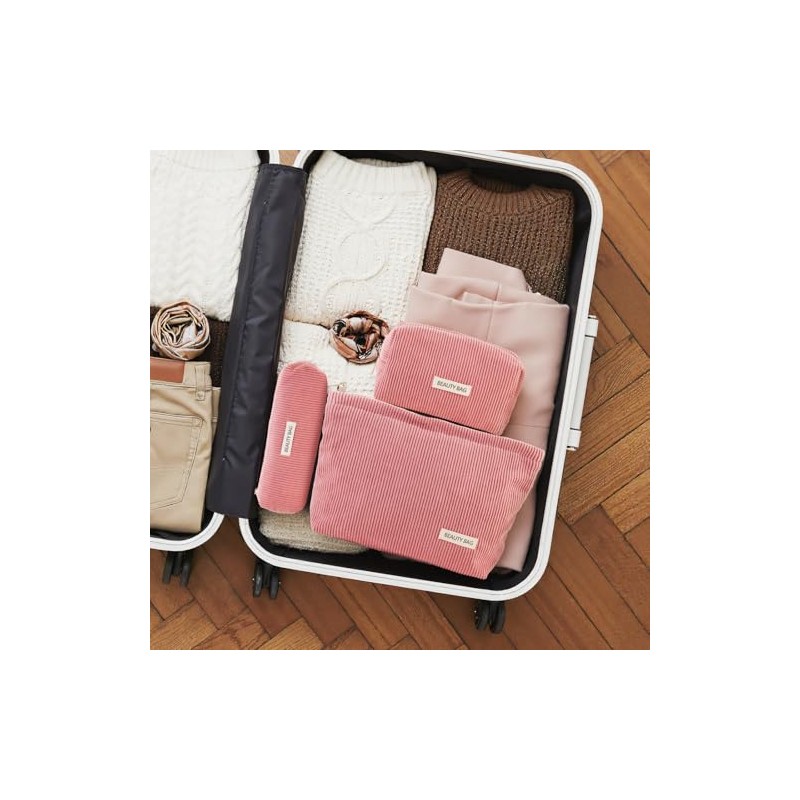 Pack of 3 Cosmetic Bag, pink, Vintage