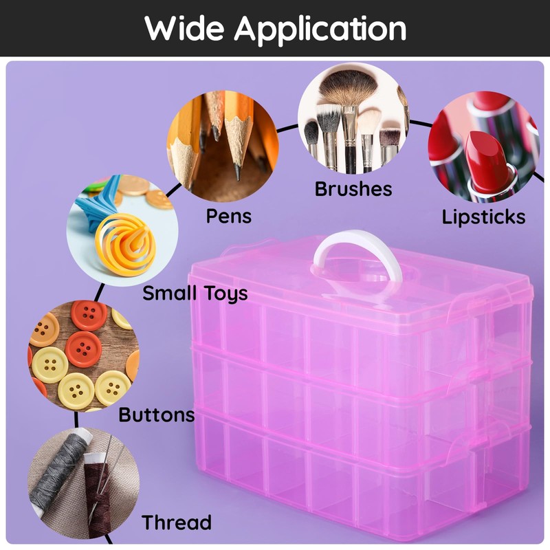 Segbeauty Transparent Storage Box, 26 x 17 x 18 cm,