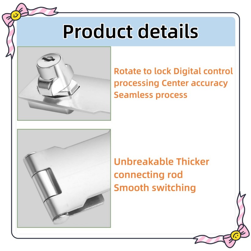 3Pcs Keyed Hasp Locks 2.5 Inch Twist Knob Keyed Locking