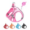JUFOO XXS Pink Soft Mesh Dog Harness and Leash Set,No