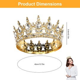 Women's Princess Crown, Queen Crown Hair Accessories, Tiara, Crystal Crown with Rhinestones, Queen Tiara Baroque Wedding Crown for Women for Weddings, Engagements and Special Occasions