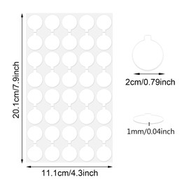 LAKEI Double Sided Adhesive Dots, 0.79" Round Mounting Putty Clear Sticky Tack Adhesive Point with Handle, Removable, Used for Poster Pictures,Crafts, Festival Decoration and DIY Projects(120pcs,20mm)