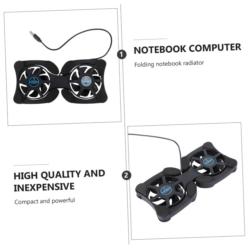 IWOWHERO Portable Foldable Laptop Cooler Dual Fans Universal Cooling Pad