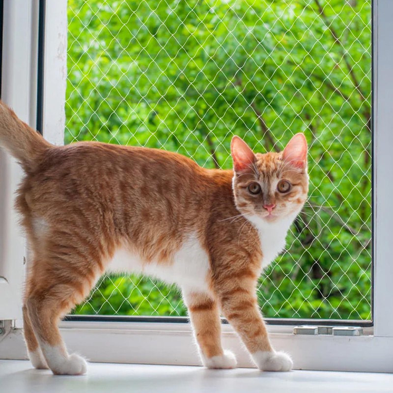 heqxwl Nylon Cat Protection Net for Balcony, No Drilling, Transparent,