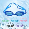 Adult Swimming and Diving Goggles with Carry Bag Set lf22 Light Blue Bag 10ea