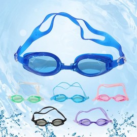 Adult Swimming and Diving Goggles with Carry Bag Set lf22 Light Blue Bag 10ea