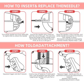 1Plusselect Stitchy Quick Clothing Fixer Mini Stitch Gun with 5 Needles, 3000 Plastic Needles, Micro Stitchy Gun for Clothes, Pink