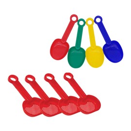 TOYANDONA 8 Pieces Beach Sand Shovels Sand Sifter Shovels Sand Scoop Toy for Children Beach Garden Backyard Outdoor Activities (Random Colour)