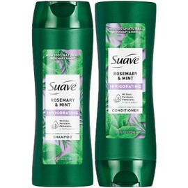 Suave Shampoo and Conditioner, Rosemary & Mint – Invigorating Formula with 100% Natural Essential Oils, 12.6 Oz Ea