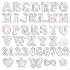 82 PCS Self Adhesive Pearl Letter Patches (A-Z), Number Patch 0-9