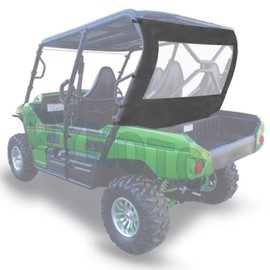 Teryx 800 4 UTV Rear Window, QYMOTO Soft UTV Rear Windshield for KAWASAKI TERYX 4 800 2013-2023 Stop Wind, Rain Dust and Debris from Back