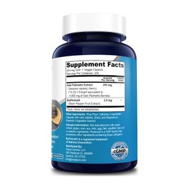 NusaPure Saw Palmetto Extract 4,000mg 200 Capsules (Non-GMO & Gluten Free,Vegetarian) with Bioperine.
