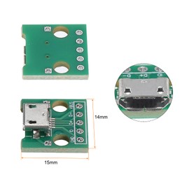 sourcing map 10 Pcs MiCro USB to Dip Female Sockets Type B 5pin Adapter Board Solderable Female