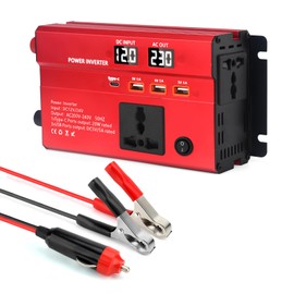 WODHMIEY 600W Car Power Inverter 12V/24V to 230V - Car Voltage Converter with 2 Sockets, 3 USB, 1 Type-C, Quick Charge, Dual LED Display, for Camping, Travel, Motorhome, Truck & Emergency Power Supply