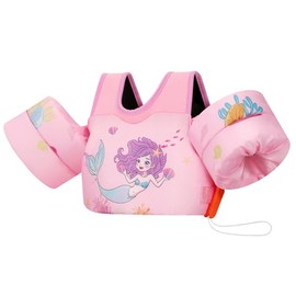 MoKo Chaleco de natación para niños pequeños de 13-30/20-50/22-66 libras, flotadores de brazo de natación de dibujos animados, alas de agua, flotadore