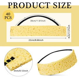 Pasimy 40 Pcs Disposable Sweatband for Work Cooling Sweatband Liner Soft Headbands for Men Women Work Hardhat Helmet Sports, Size 8.7 x 1.6 x 0.12 Inches (Yellow)
