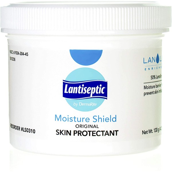 Moisture Barrier Skin Cream – Lanolin Ointment Treats & Protects Dry, Irritated, Chaffed, & Cracking Skin– 50% Lanolin Enriched – 4.5 Oz. Jar – by Lantiseptic