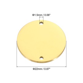 PATIKIL 22 mm Steel Disc, Pack of 6 Metal Stamping Blanks Tags Circle Round Metal Plate Impact Stainless Steel for Laser Engraving Stamping Craft Name Plate, Golden