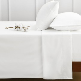 HYPREST Cotton Sheets King Size,18 Inch Deep Pocket King Sheets Egyptian Cotton Hotel Luxury Soft White - 600 Thread Count