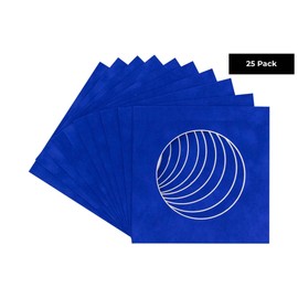 5x5 Mat For 7x7 Frame - Precut Royal Blue Suede Circle Shaped Photo Mat Board Opening - Acid Free Matte Bevel Cut for Family Photos, Pack of 25 Matboards Show Kit With Acid Free Backings & Clear Bags