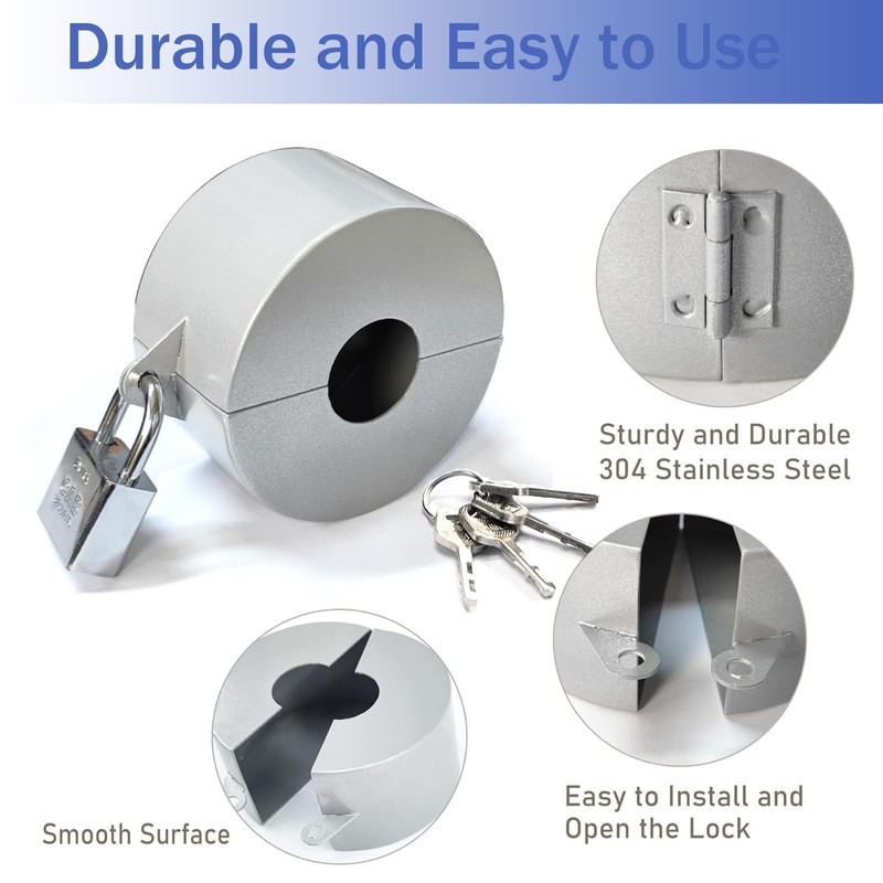 Funnytek Door Handle Lock Cover with Padlock and Keys Door