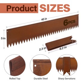 LAVEVE Landscape Edging Border - Pre-Rusted Galvanized Steel Edge, No-Dig Hammer-in Metal Garden Edging with Clips for Lawn Yard Garden