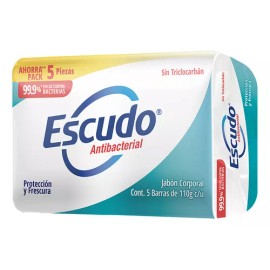 Jabones En Barra Escudo Antibacterial Protección Y Frescura 5 Barras De 110g