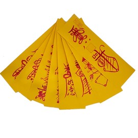 YIOYAHOME Handcrafted Chinese Lucky Paper Amulet Taoist charm Traditional positive energy magnetic field to ward off evil Charms transfer Charms Fortune Lucky Wishing Amulet for gift (Add Good Luck)
