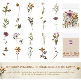 Pegatinas de naturaleza vintage HASAKI, 120 piezas hermosas calcomanías decorativas florales, pieles de computadora, álbumes de fotos…