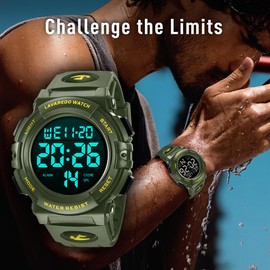Digital Watch, Mens Digital Watch Military Watches for Men 19ATM Waterproof Outdoor Sports Watch with Light/Alarm/Date/Shockproof/Chronograph, Gift China