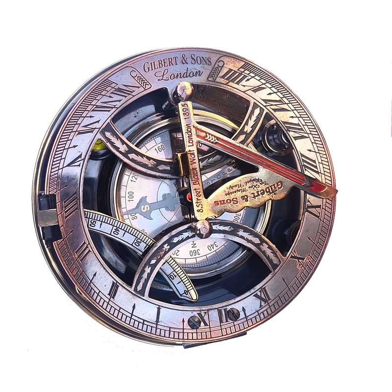 Castle InstrumentsTop Grade 5 Inches Perfectly Calibrated Large Sundial Compass,Engraved
