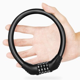 SPROUTER Bike Cable Lock Combination Cable Bike Lock, Portable Bike Lock with 4-digit Combination, Theft-proof Bike Lock for Kid Bike Mountain Bike, 12 cm Diameter, Orange