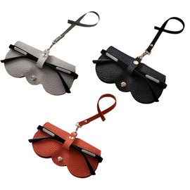 HLMYER 3Pcs Flat Sunglasses Case,With Lanyard PU Soft Leather Sunglasses Bag,Thin Glasses Case,Anti-Scratch Flat Glasses Case for Women,Portable Flat Glasses Case,for Outdoor Travel Organize