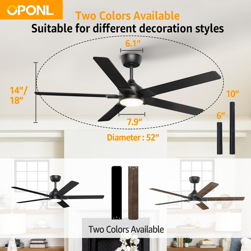OPONL Ceiling Fan with Light, Ceiling fan with Light and