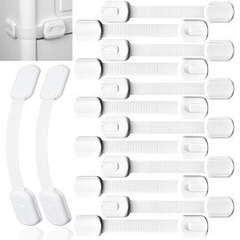Seguros para Puertas y Cajones Bebé - 12 Piezas Cerraduras para Gabinete de Seguridad Infantil Seguro de Refrigerador Ajustable para Cajones Nevera Hornos Inodoro Cocinas Sin Perforaciones