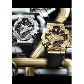 Casio GM-110 Classic Color Wristwatch, multicolor (black / silver), Shock Resistant