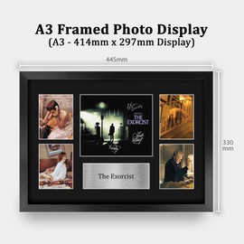 HWC Trading The Exorcist Geschenke Geducktes Signiertes Autogramm Präsentationsdisplay für Fans von Film Memorabilien - A3 Gerahmt