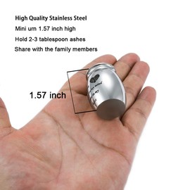 Sunling Decorative Memorial Keepsake Urns for Cremains Stainless Steel Mini 1.57 Inch High Small Funeral Urns Cremation Ashes Holder for Family Members