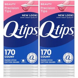 Q Tips Precision Tip Cotton Swabs 170 Count Two Pack Makeup Tools Beauty Personal Care & Home Essentials, 170 Count (Pack of 2) / Q팁 정밀 팁 면봉 170 카운트 투팩 메이크업 도구 뷰티 퍼스널 케어 및 가정 필수품, 170 Count (Pack of 2)