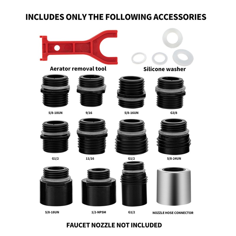 12 Pull Down Kitchen Faucet Head Adapter Kits,Multiple Sink Spray