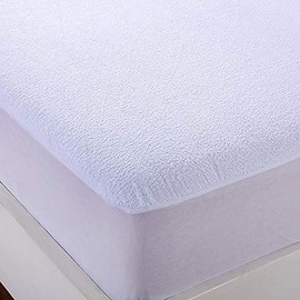 mFabrics Waterproof Soft Touch Terry Towel Mattress Protector | Fits Extra Deep Mattress | Non-Noisy | Breathable | Anti-Allergy (Small Double (4ft Bed))