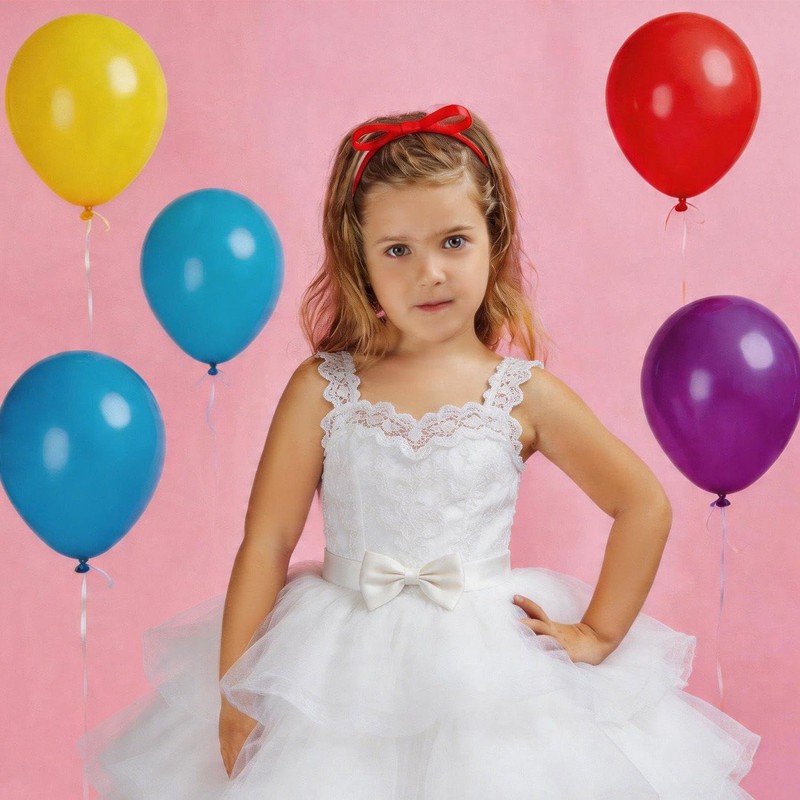 1 Red Ribbon Headband And 4 Bow Clips, Sweet Shape,
