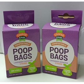 Poo Bags Poop Bags for Dog Waste, Pack of 2-12 Rolls 240 Dog Poop Bags, Super Strong 100% Leak Proof Biodegradable Lavender Scented Dog Poo Bags (Green) (Unscented)