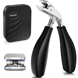 Angled Head Toe Nail Clippers for Thick Nails for Seniors, Straight Large Nail Clippers for Men with Catcher, Heavy Duty Toenail Clippers for Thick Toenails with Ergonomic Long Handle