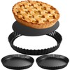 2 Pack 9 Inch Tart Pan Removable Bottom Non Stick