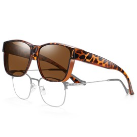 HAOLOTA Over Glasses Sunglasses for Women Men Polarized Square Fit Over Shades for Driving UV Protection