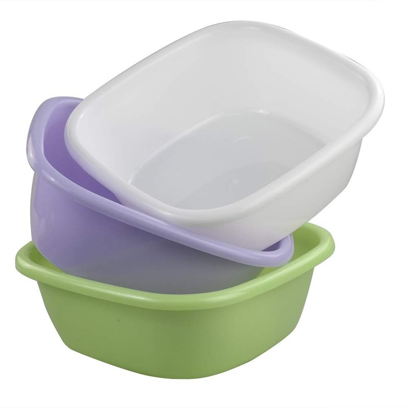 Pekky Palanganas de plástico de 8 Cuartos, Morado, Blanco y