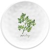 Garden Herbs Outdoor/BBQ/Picnic - Plastic/Melamine White & Green Side Plates