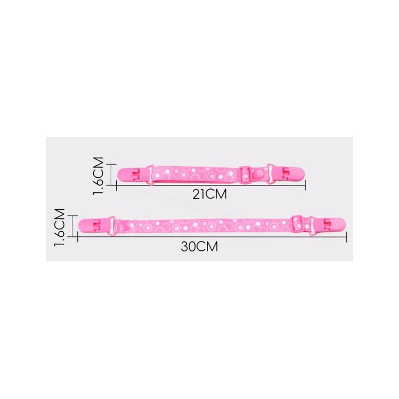 Multi Clips, Set of 2 Baby Clips, Pink, Black, Adjustable